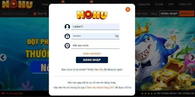 Kiểm tra lại thông tin và hoàn tất đăng nhập 